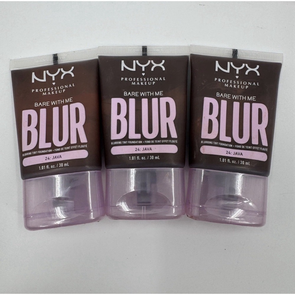 Lot of 3 NYX Bare‎ With Me Blur Blurring Tint Foundation 24 Java 1.01oz Each NEW